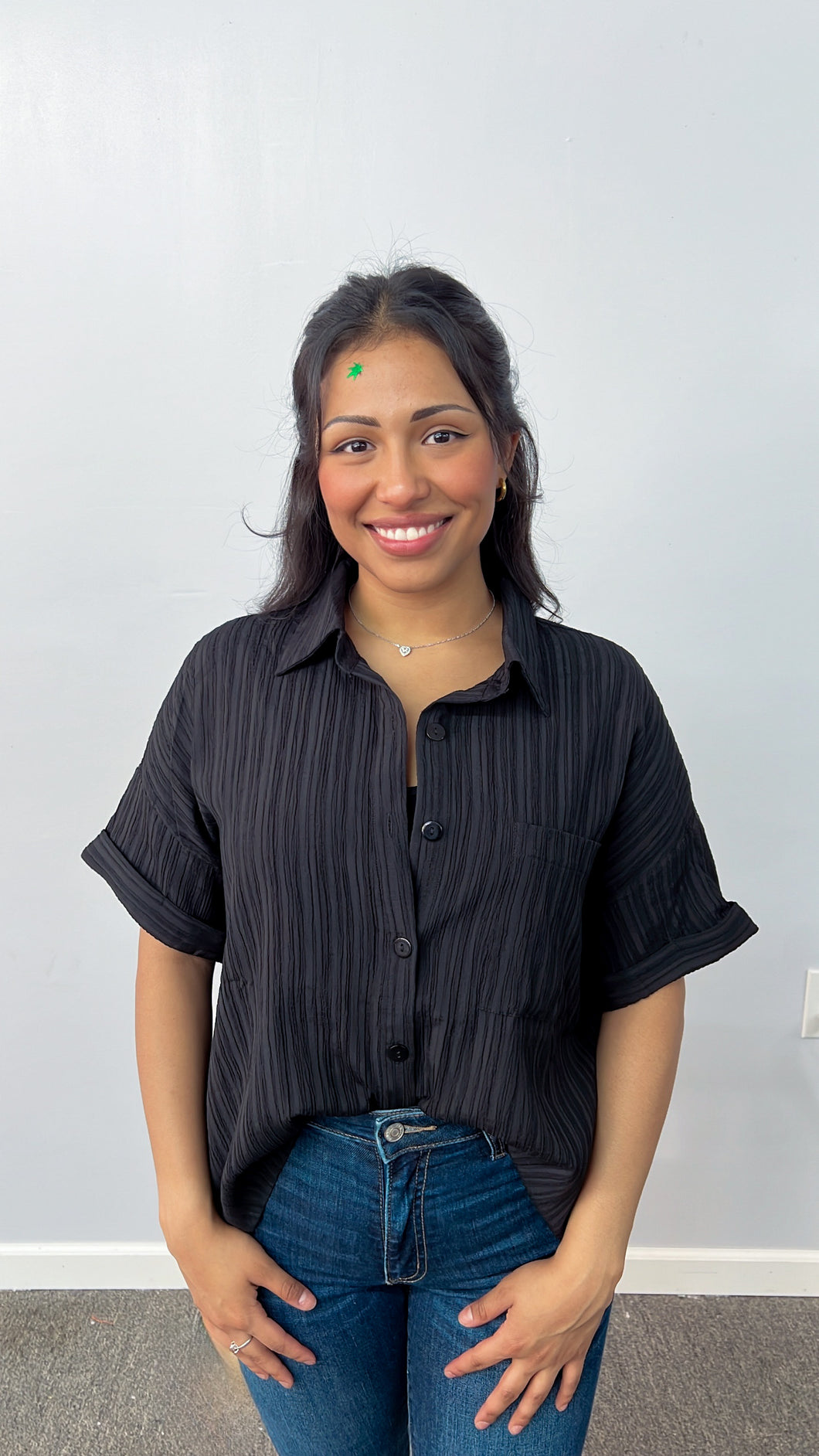 B*tch Plisse Button Down Shirt