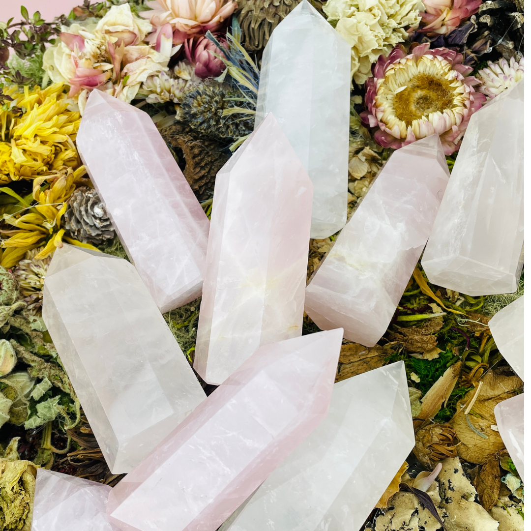 Natural Rose Quartz Crystal Point